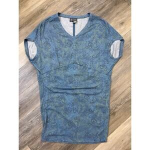 Saturday Sunday V-Neck T-Shirt Dress Women’s Small Blue Short Sleeve